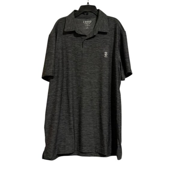 Izod Golf Heather Gray Polo Short Sleeve Lightweight Stretchy Top Men's Large - Picture 1 of 7